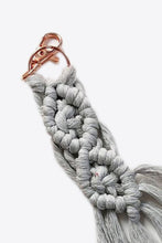 Load image into Gallery viewer, Accessories Dark Gray Macrame Fringe Keychain
