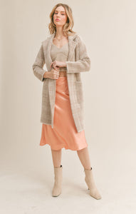 Houndstooth Coat | Ivory Brown