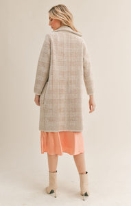 Houndstooth Coat | Ivory Brown