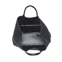 Load image into Gallery viewer, Bags Ithaca Woven Vegan Leather Tote: Black
