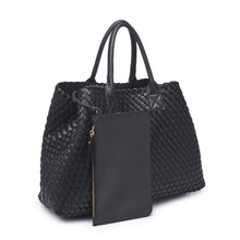 Load image into Gallery viewer, Bags Ithaca Woven Vegan Leather Tote: Black
