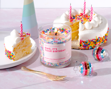 Load image into Gallery viewer, Lifestyle BIRTHDAY SPRINKLE CANDLE Vanilla Buttercream Sprinkles Cake: Gift Box
