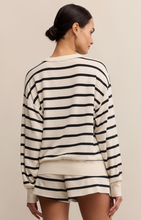 Load image into Gallery viewer, Tops XXX Stand Out Striped Sweatshirt | Crystal White
