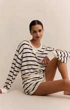Load image into Gallery viewer, Tops XXX Stand Out Striped Sweatshirt | Crystal White
