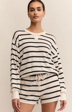 Load image into Gallery viewer, Tops XXX Stand Out Striped Sweatshirt | Crystal White
