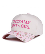 Load image into Gallery viewer, Accessories Literally Just a Girl Hat | Pink Floral
