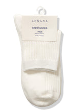 Load image into Gallery viewer, Accessories White Ribbed Crew Socks
