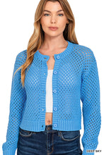 Load image into Gallery viewer, Sweater Deep Sky Crochet Cardigan
