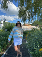 Load image into Gallery viewer, Sweater Maisie | Blue Colorblock Stripe
