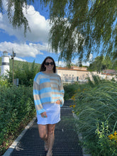 Load image into Gallery viewer, Sweater Maisie | Blue Colorblock Stripe
