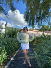 Load image into Gallery viewer, Sweater Maisie | Green Colorblock Stripe
