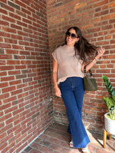 Load image into Gallery viewer, Sweater Mocha | Mock neck short sleeve sweater
