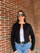 Load image into Gallery viewer, Sweater Patsy | Black Button Cardigan
