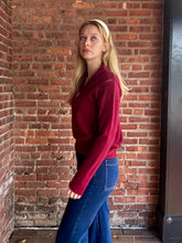 Load image into Gallery viewer, Tops Hallie | Burgundy 1/4 Zip Viscose Sweater
