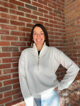 Load image into Gallery viewer, Tops Hallie | Ivory 1/4 Zip Viscose Sweater
