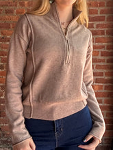 Load image into Gallery viewer, Tops Hallie | Mocha 1/4 Zip Viscose Sweater
