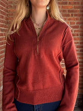 Load image into Gallery viewer, Tops Hallie | Rust 1/4 Zip Viscose Sweater
