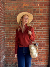 Load image into Gallery viewer, Tops Hallie | Rust 1/4 Zip Viscose Sweater
