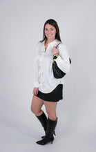 Load image into Gallery viewer, Tops Monica | Ivory Satin Button Up
