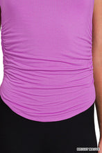 Load image into Gallery viewer, Tops Rosalie | Double Layered Ruched Side Mock Neck Top | Bright Mauve
