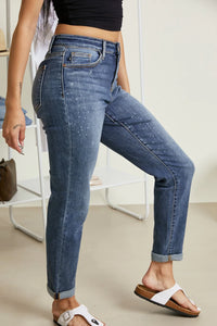 Eva | Bleach Splash Boyfriend Jeans | Judy Blue