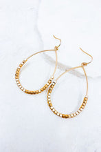 Load image into Gallery viewer, Matte Gold Beaded hoops
