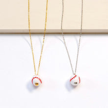 Load image into Gallery viewer, Baseball Jewelry Wooden Baseball Charm Necklace
